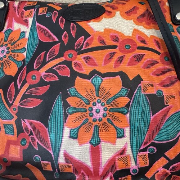FOSSIL Key-Per Multicolor Floral Coated Canvas Crossbody Bag Colorful Spring - Picture 4 of 14